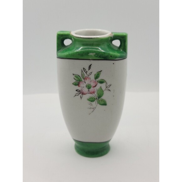 Vtg Miniature Vase Japan Double Handled Ceramic Shelf Decor Mini Floral - Picture 3 of 6
